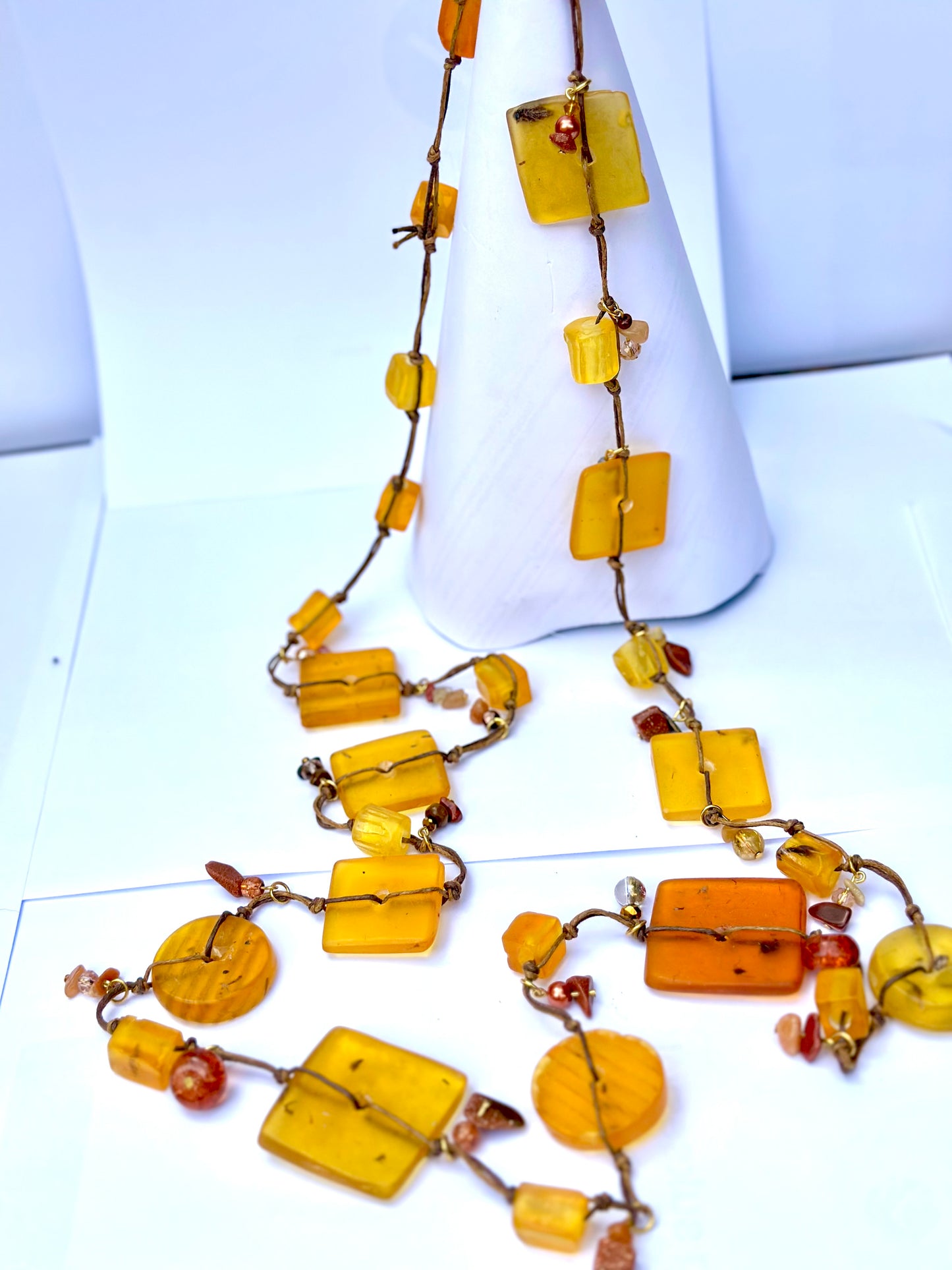 Tectonic Amber String Necklace