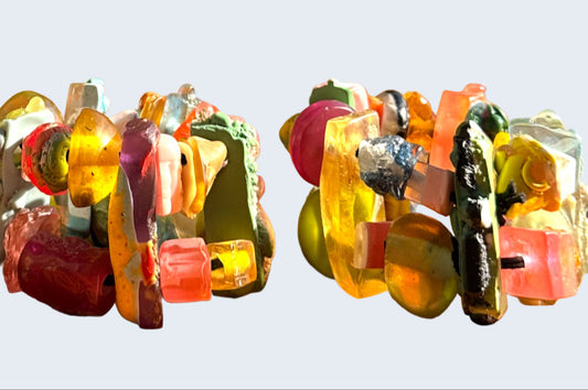 Exotic Baroque Multicolor Bead Cuff Bracelet