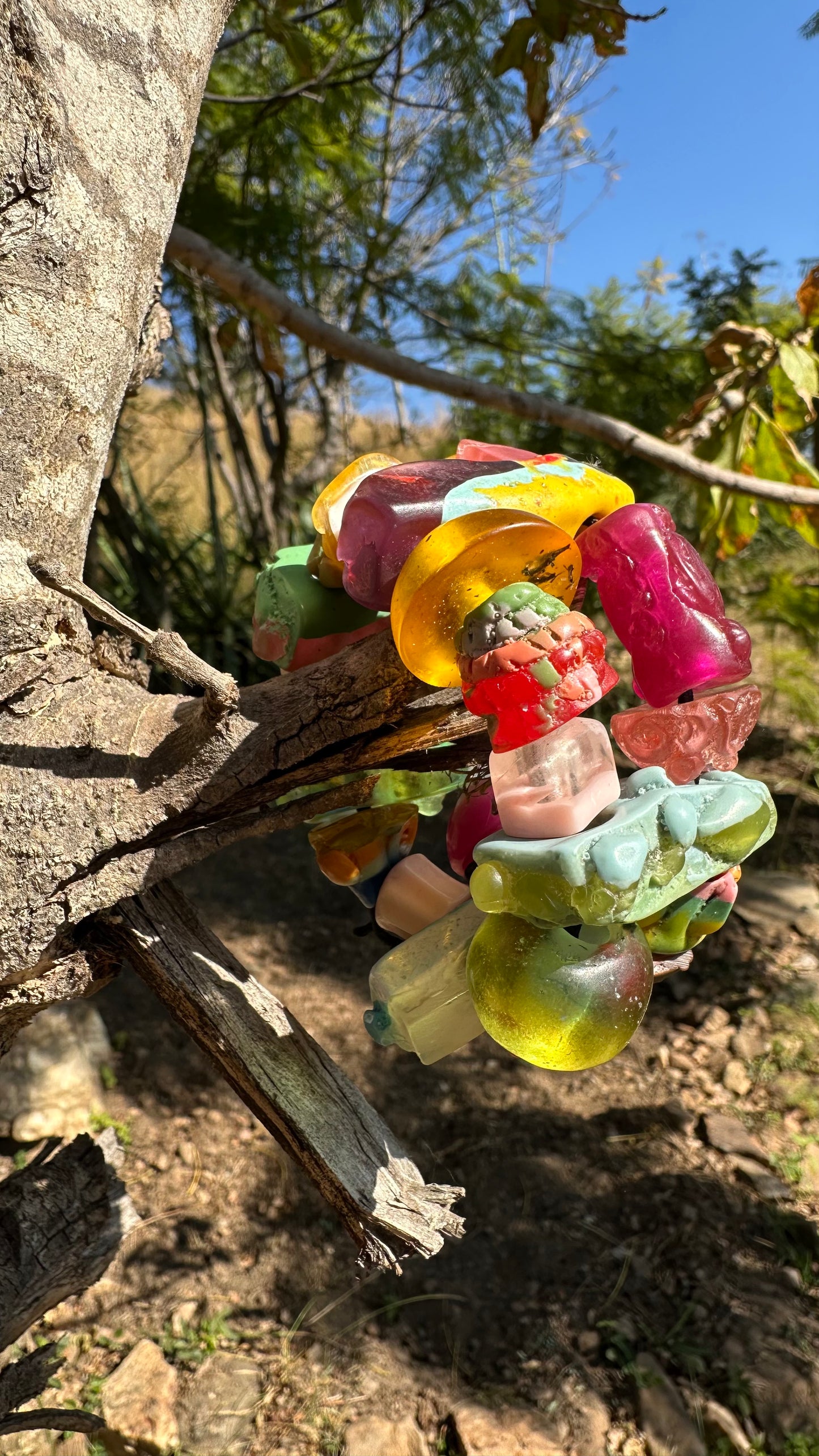 Exotic Baroque Multicolor Bead Cuff Bracelet