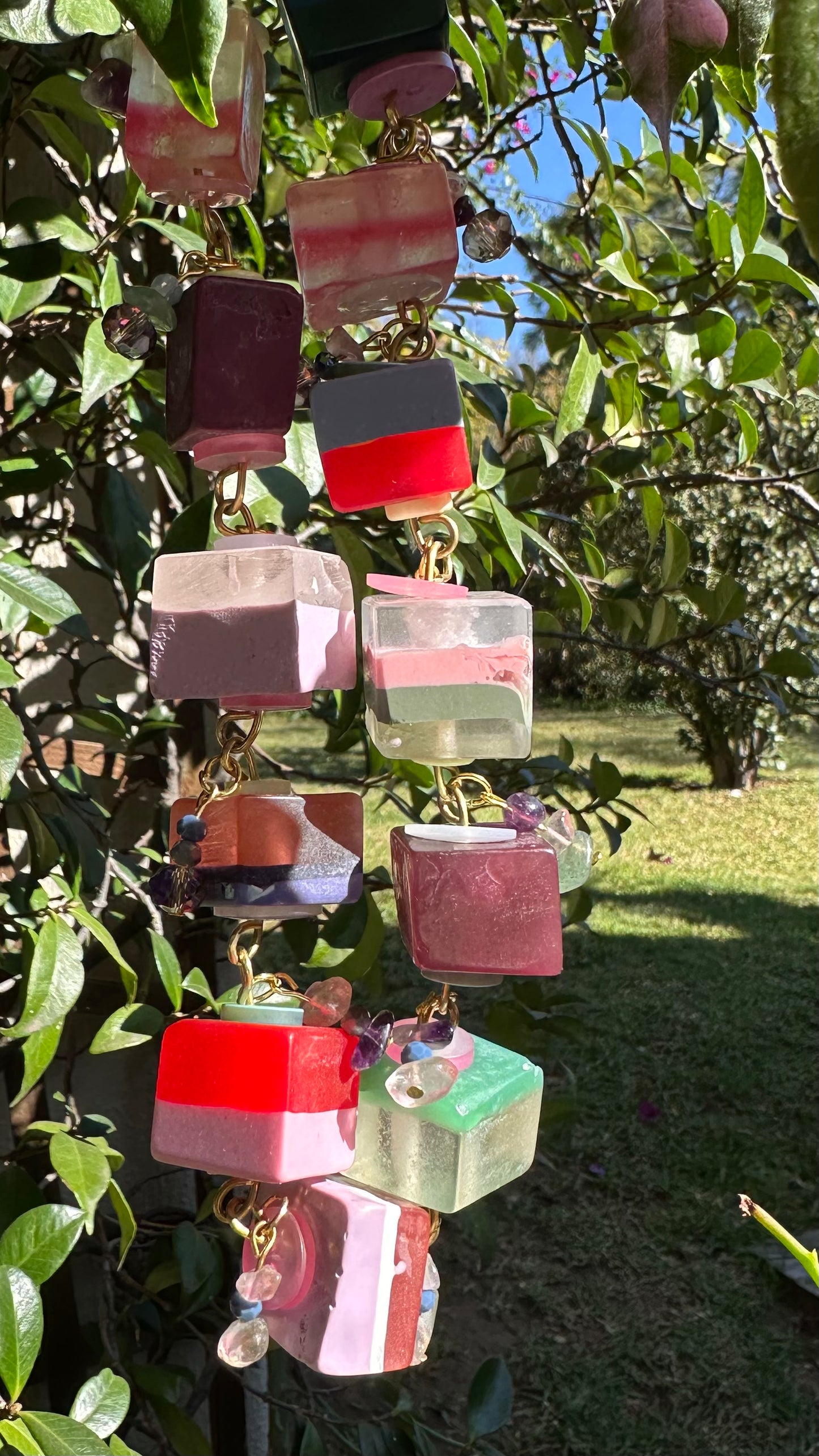 Exotic Lilac Resin Necklace