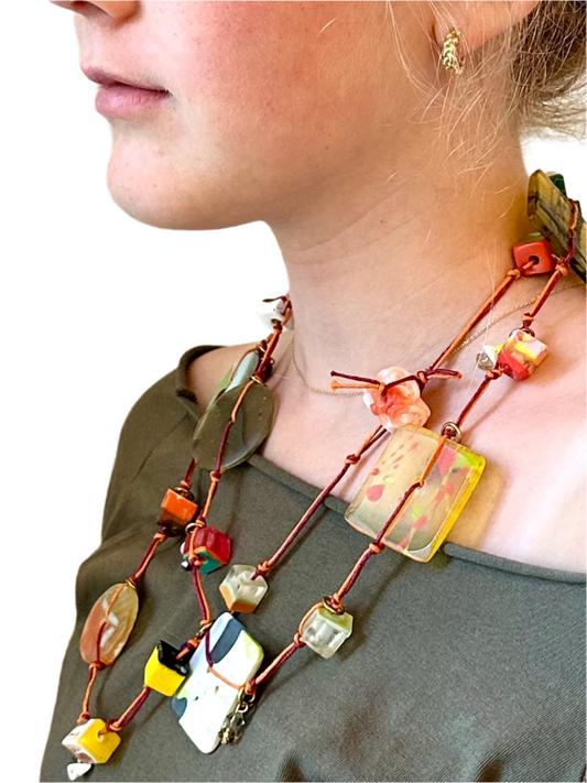 Exotic Multicolor String Necklace