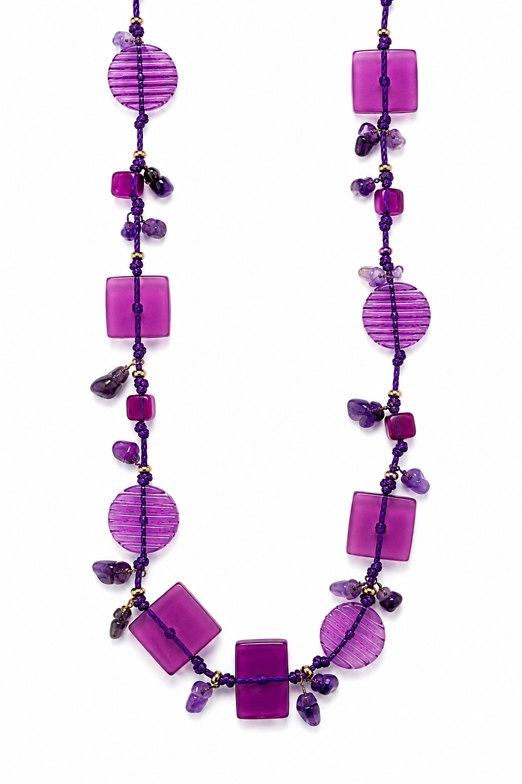 Tectonic amethyst string necklace