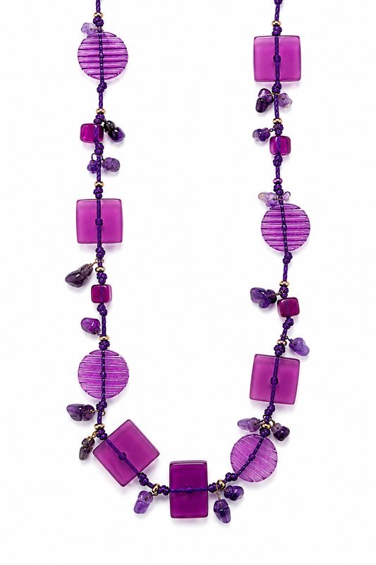Tectonic amethyst string necklace