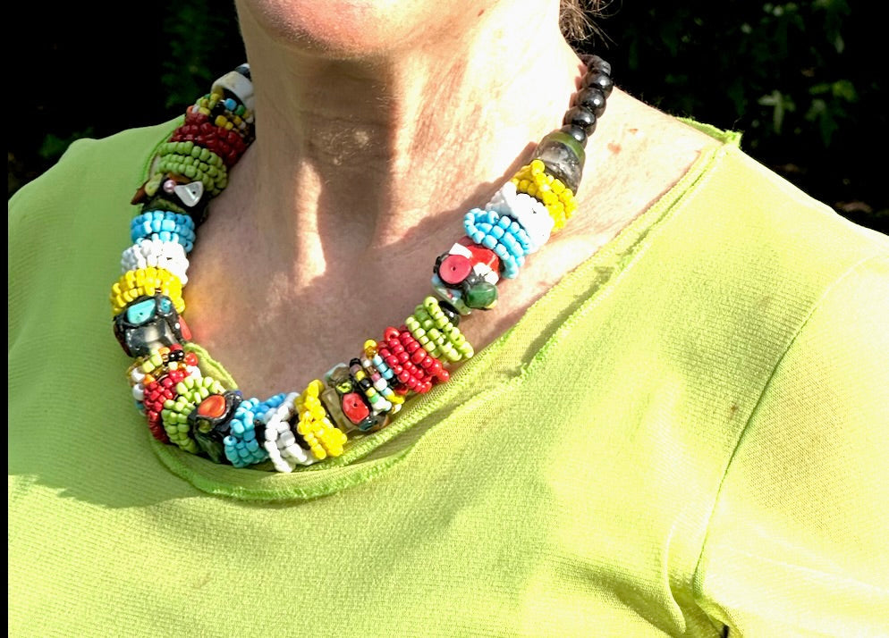 Ndebele Style  Multicolor  Bead Necklace