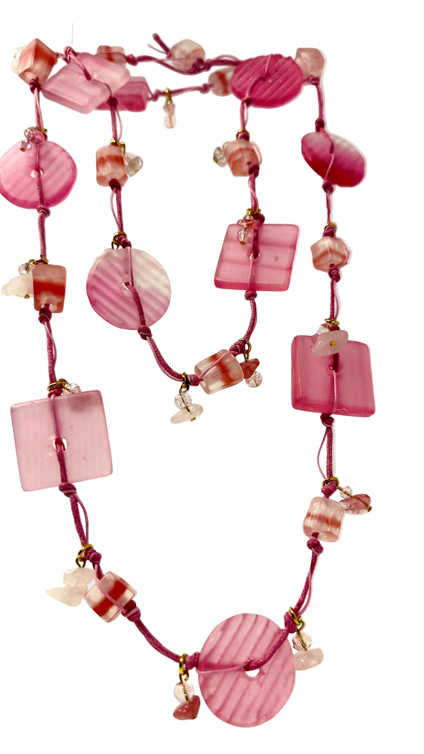 Exotic Pink Protea String Necklace