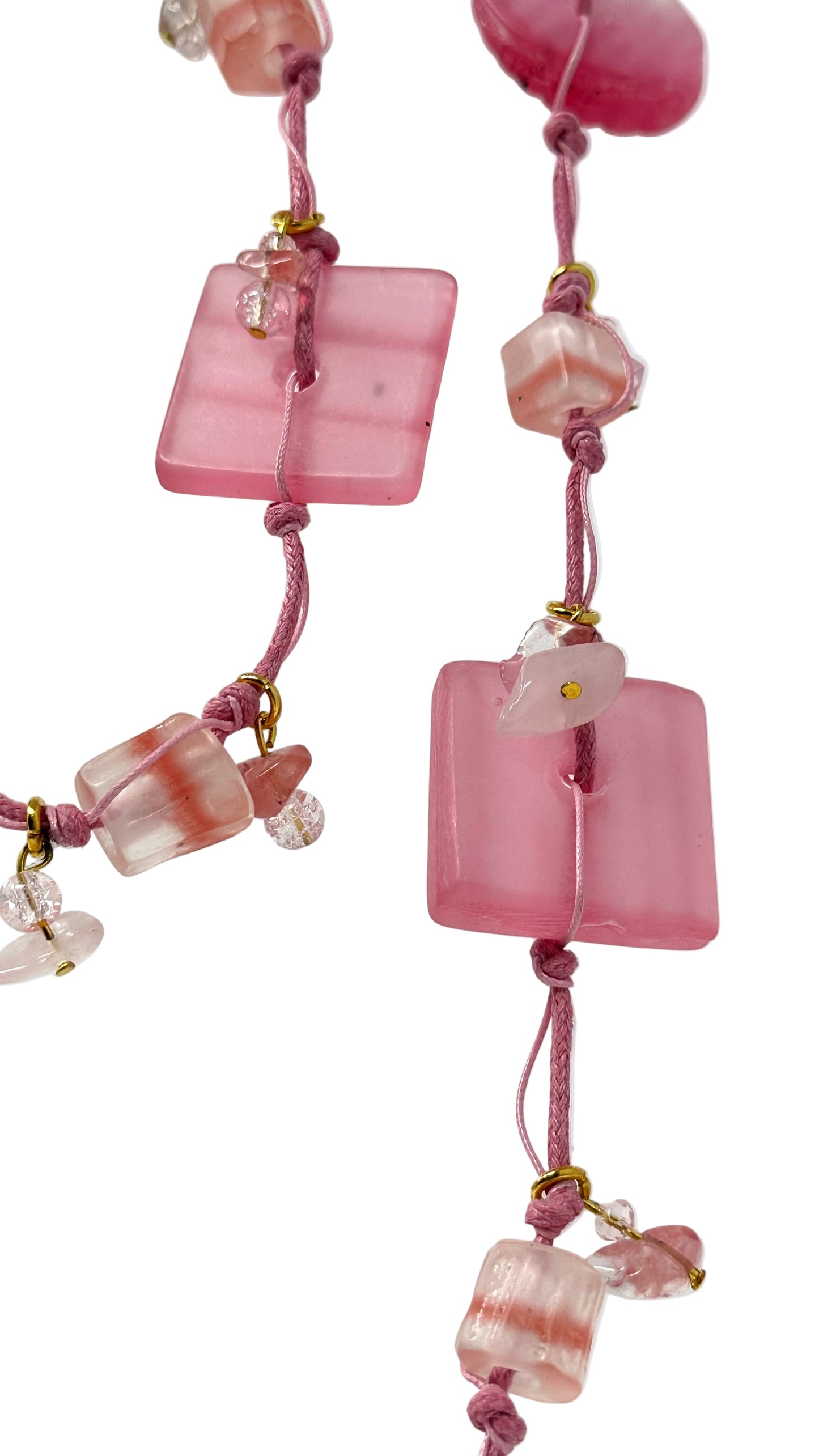 Exotic Pink Protea String Necklace