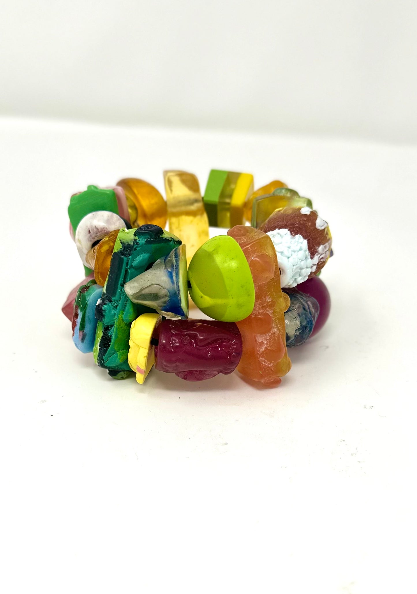 Exotic Baroque Multicolor  Bead Cuff Bracelet