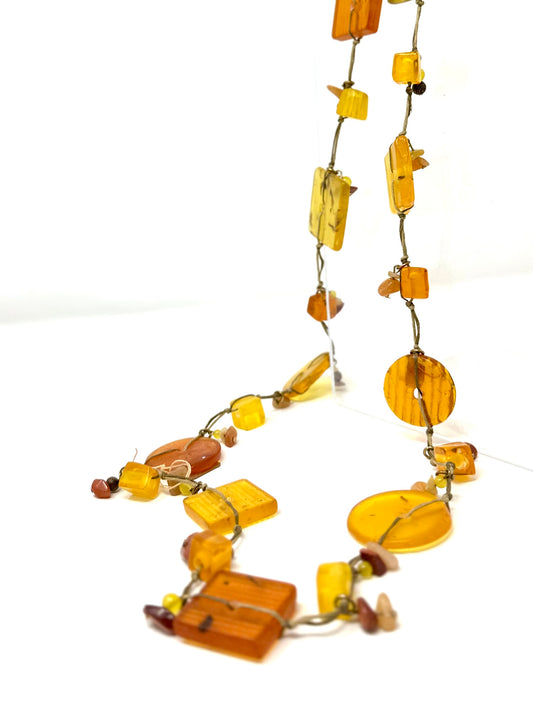 Tectonic Amber String Necklace