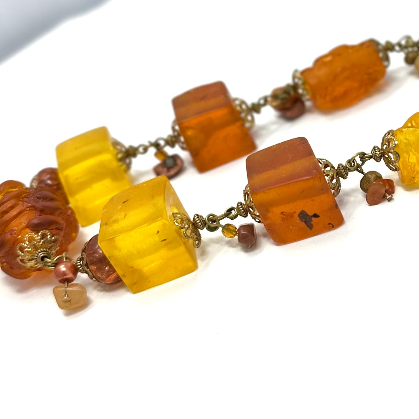Tectonic Amber Baroque  Necklace