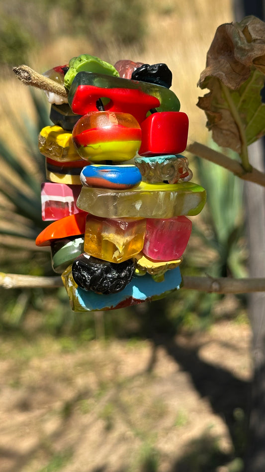 Exotic Baroque Multicolor  Bead Cuff Bracelet