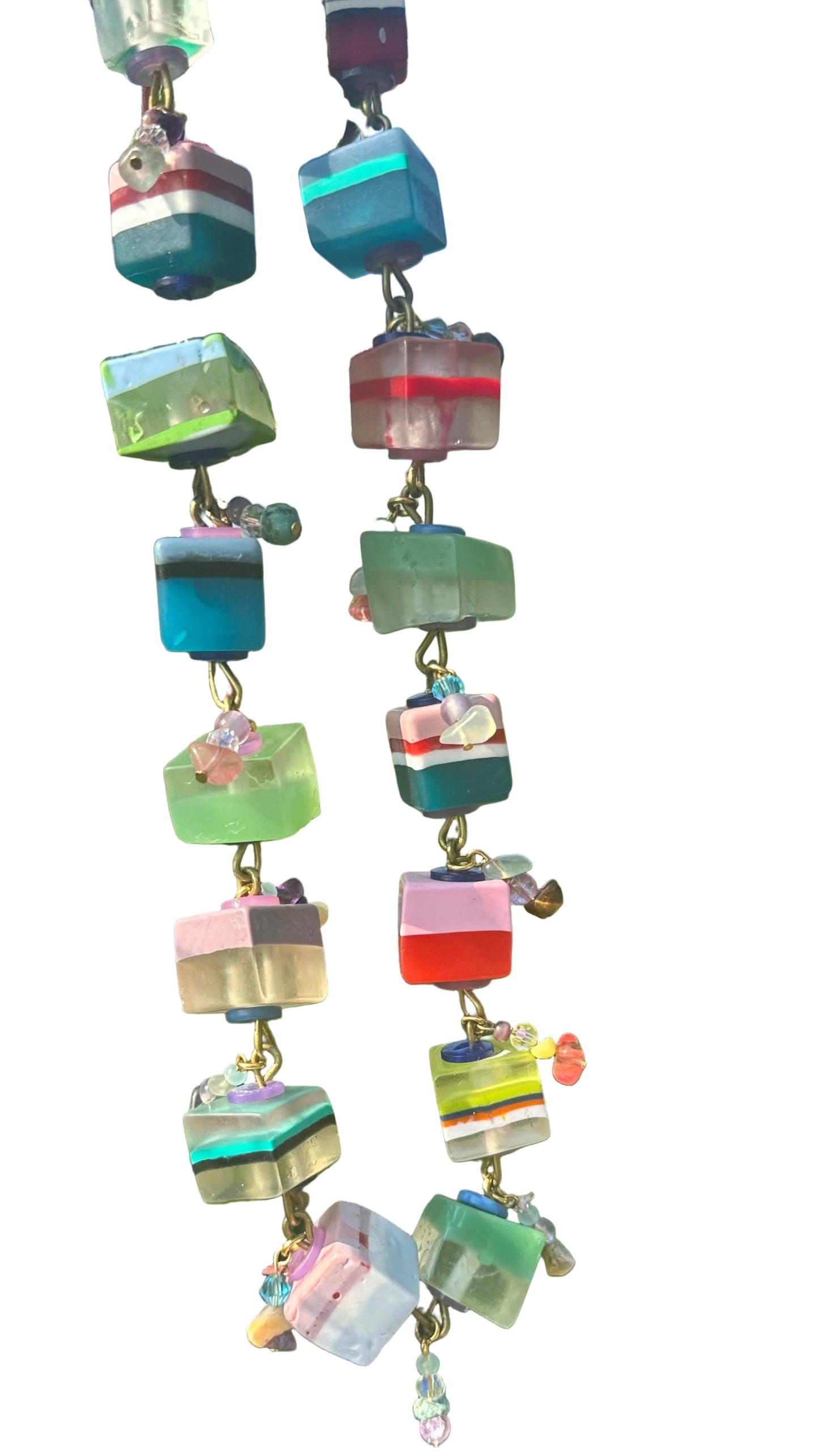 Exotic Multicolor Short Cube Necklace