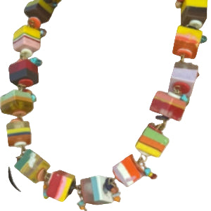 Exotic Multicolor Short Cube Necklace
