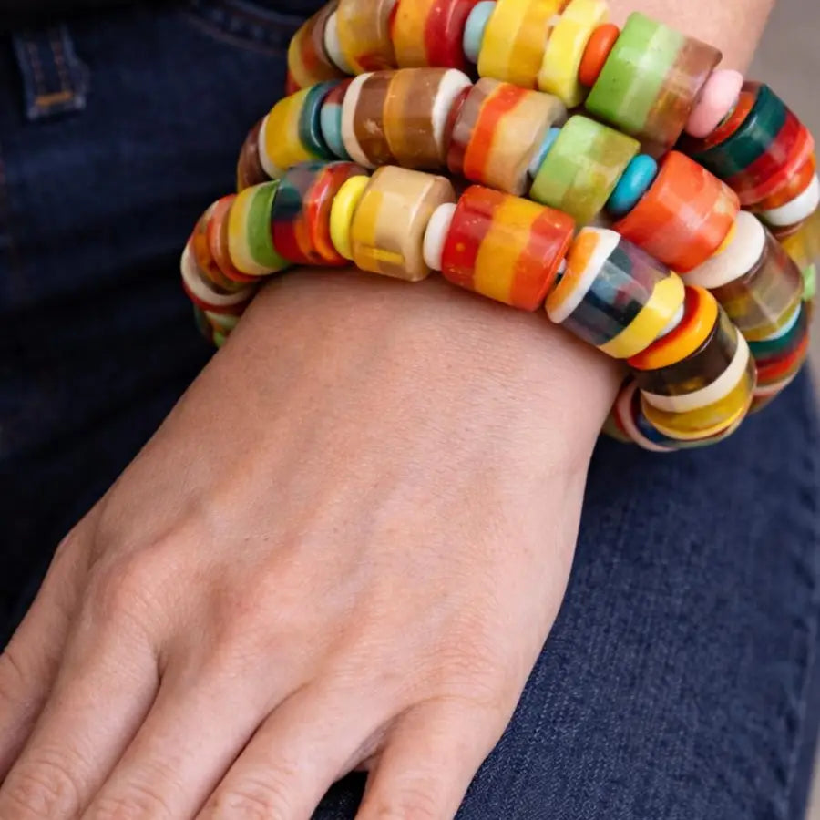 Multicolor Resin Bead Bracelet