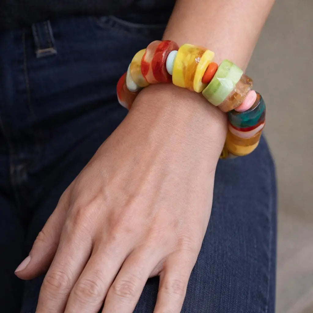 Multicolor Resin Bead Bracelet
