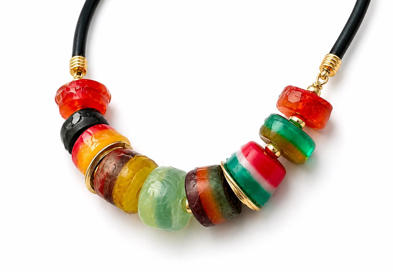 Necklace Multicolor Resin Coil