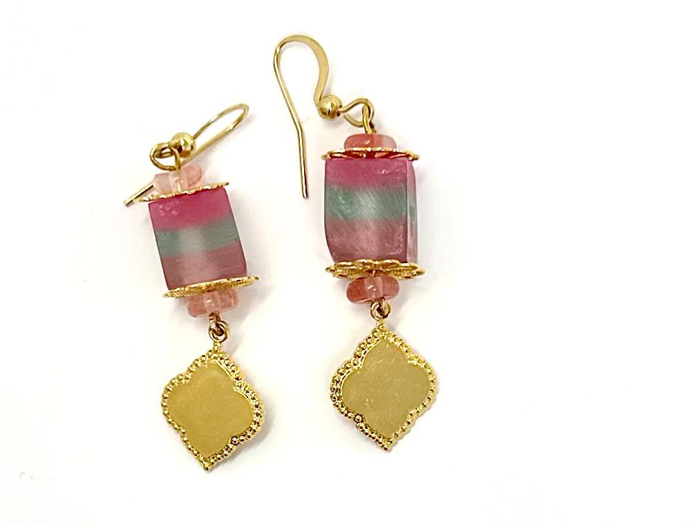 Resin Clover Drop Earrings